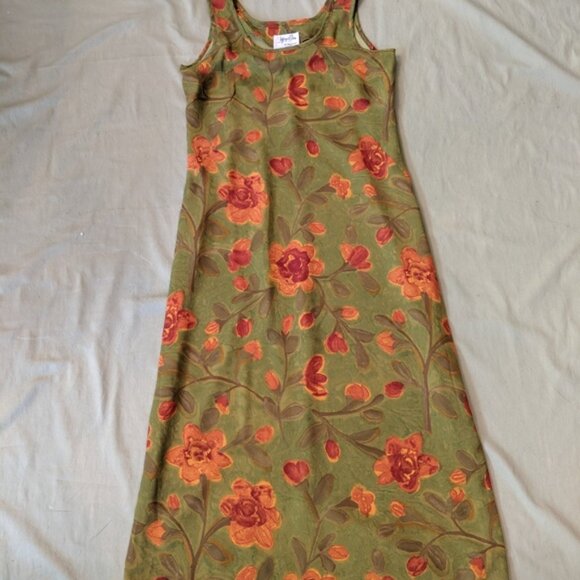 3 Vintage 90s Midi Floral Sundresses Express Friends Rayon Column Tank sz Medium - Picture 6 of 7